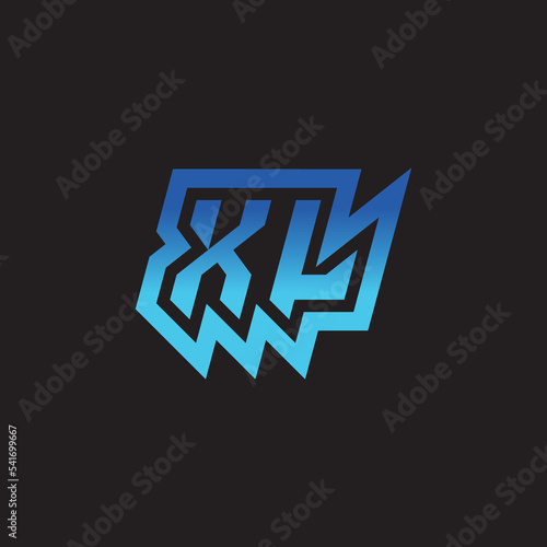 XL initial cool logo design for gaming and esport