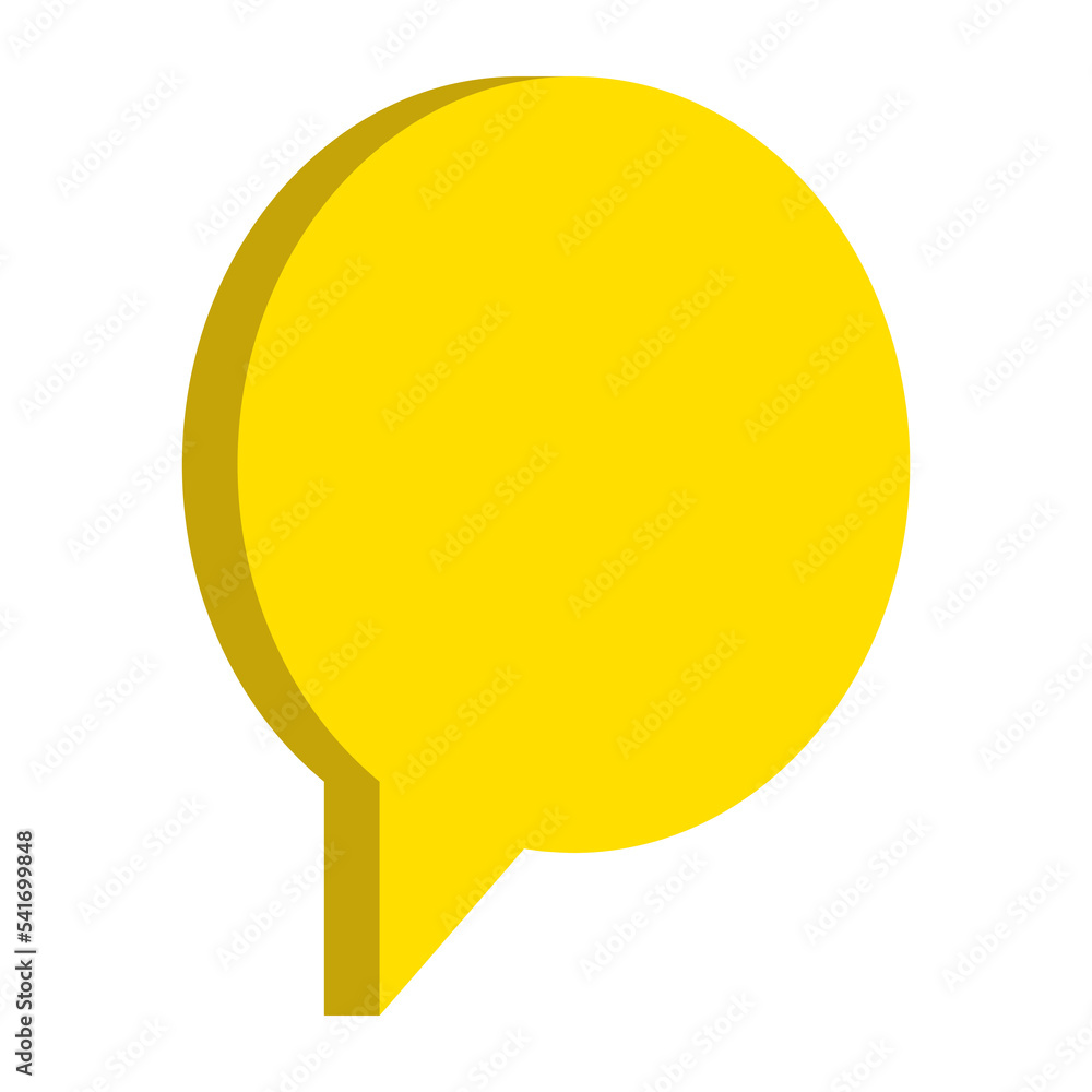 Bubble icon illustration. 3d yellow speech bubble, 3D Chat icon. Bubble icon illustration. 3d yellow speech bubble, 3D Chat icon.