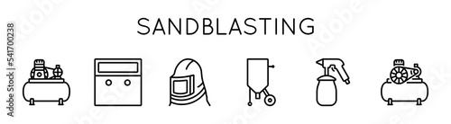 Foto Sandblasting icons set
