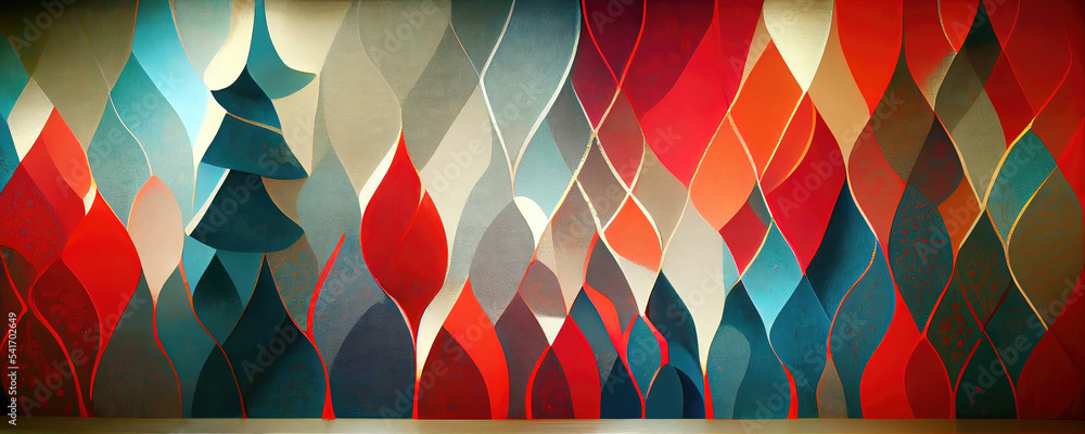 Abstract vintage retro christmas tree design as wallpaper background