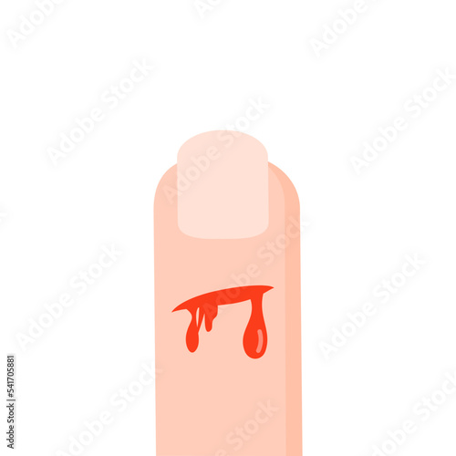 Bleeding Finger Icon. Flat cartoon vector design illustration.