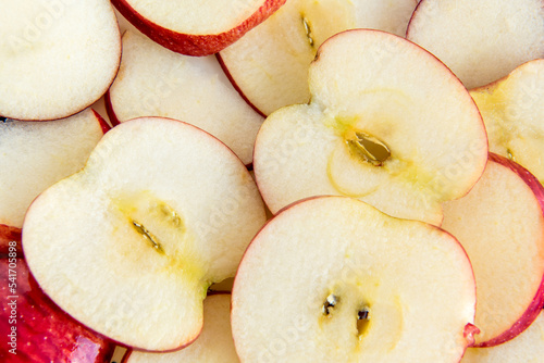 Sliced apple texture background