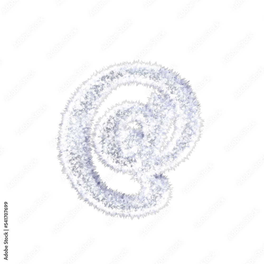 Obraz premium Ice Frost Cold Winter Text Typeface with alpha AT