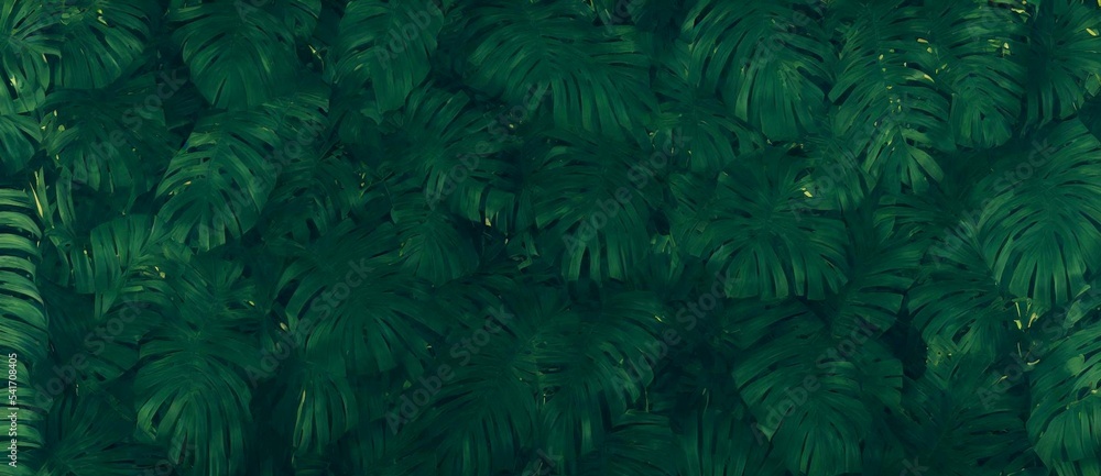 A Large Group Of Green Leaves On A Tree, Marvellous Green Abstract Texture Concept Background Wallpaper. For Ads Product Presentation Display.