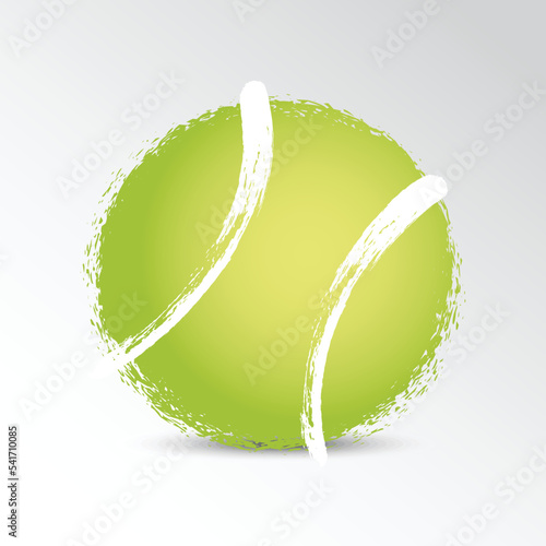 Tennis ball, grunge hand drawn vector illustration