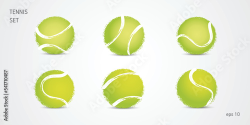 Tennis ball, grunge hand drawn vector illustration