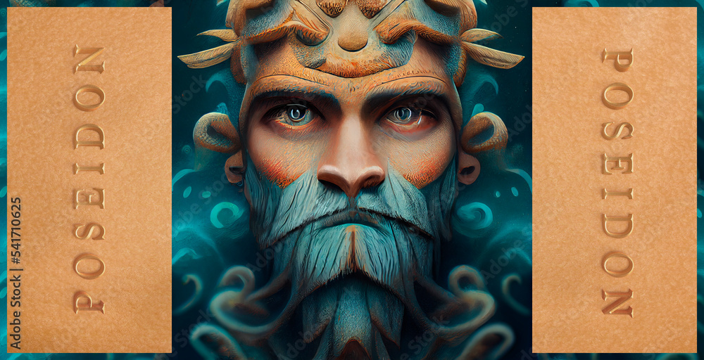 Poseidon God. Greek mythology. God of the seas and earthquakes. Nethuns ...