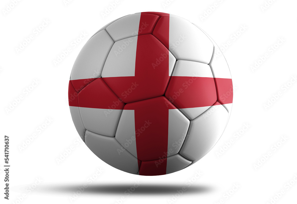 England flag football ball for 2022 Soccer World Cup. English country flag on a hovering ball on isolated transparent background England flag football ball for 2022 Soccer World Cup. English country flag on a hovering ball on isolated transparent background