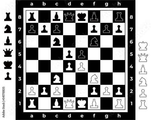 Chess board with chess figures
