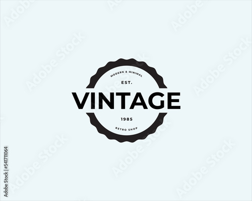 Vintage frame logo. Antique label. Suitable for tattoo studio, barber shop, whiskey label, wine, beer, brewing, salon, shop, signage.