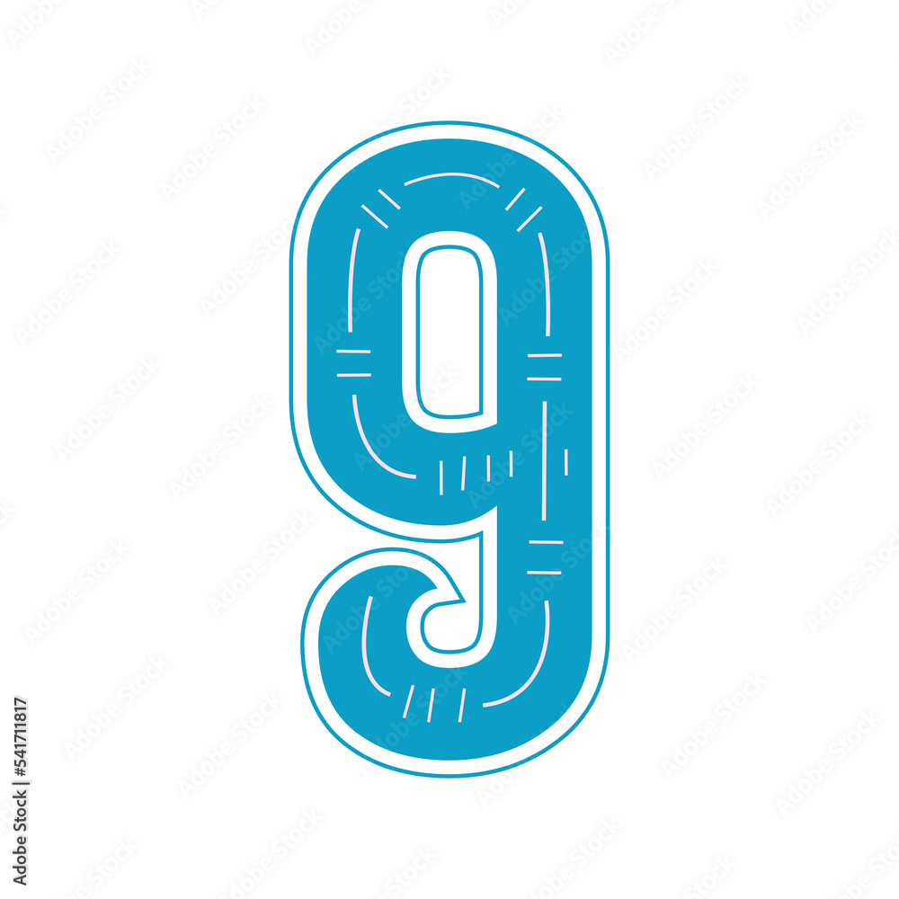 Number 9 colorful lettering design with white background.
Number 9 colorful lettering design with white background.