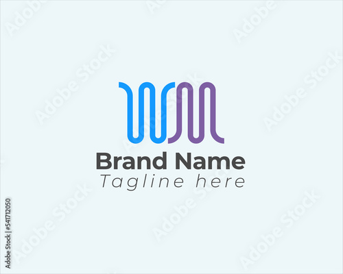 WM logo design template vector minimal design © Nahnudul