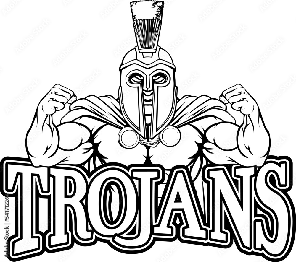 A Spartan or Trojan warrior cartoon sports mascot A Spartan or Trojan warrior cartoon sports mascot