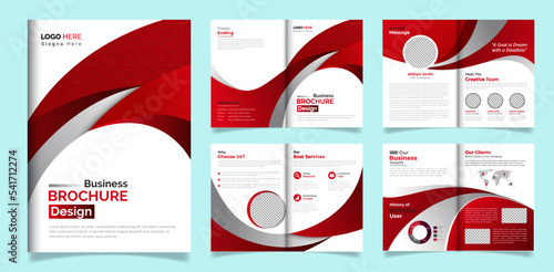 8 page business brochure annual report book cover design