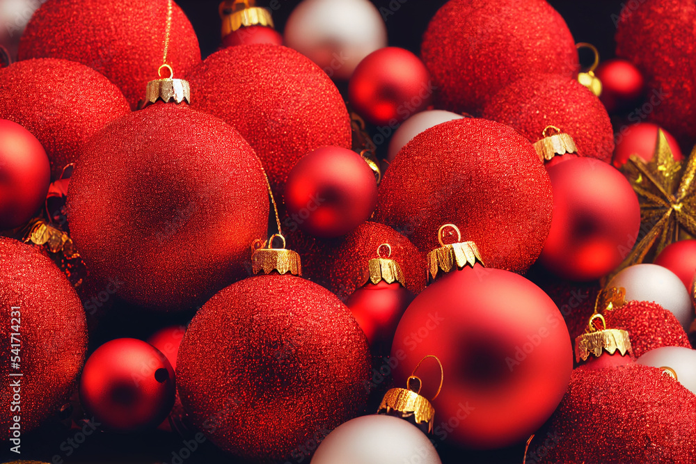 Christmas balls on a red background Christmas balls on a red background