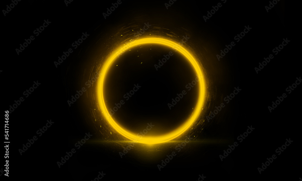 Round frame. plasma magical portal. circle light effect.