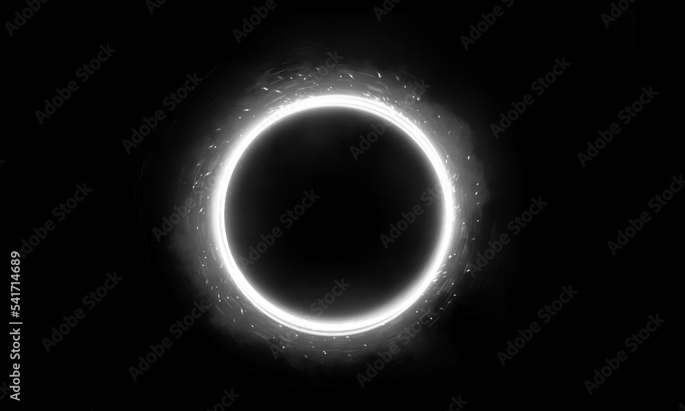 Round frame. plasma magical portal. circle light effect.
