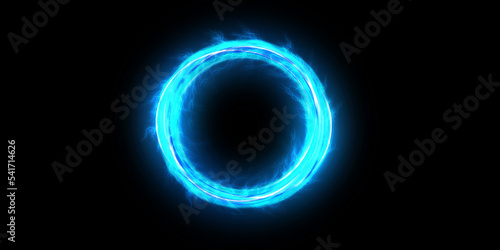 Round frame. plasma magical portal. circle light effect.