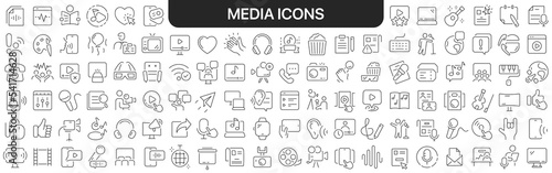 Foto Media icons collection in black