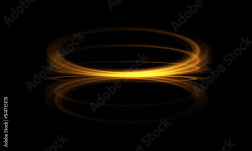 circle light effect background. Swirl glow magic line trail. Light effect motion