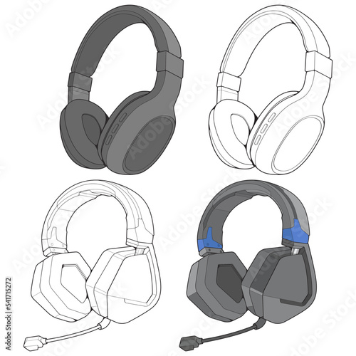 headphone illustration. Headphone logo or icon. Vector art.headphone illustration. Headphone logo or icon. Vector art.