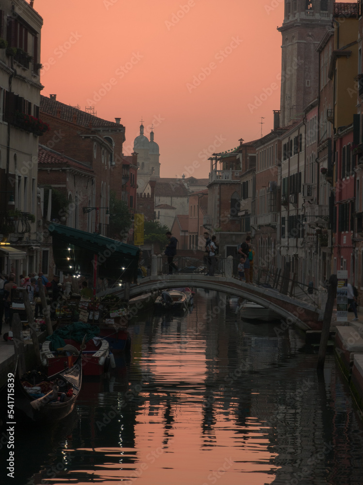 Venice bridge midnight