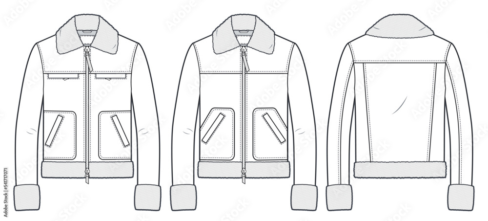 Premium Vector  Jacket puffer jacket technical illustration draw vector  clothes vector woman clothes