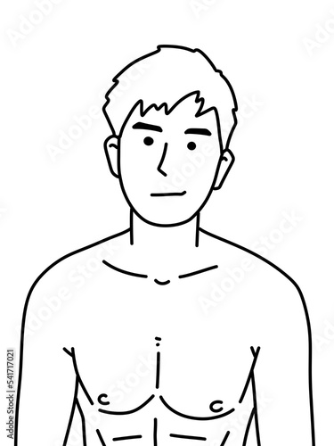 Wallpaper Mural black and white of cute man cartoon for coloring Torontodigital.ca