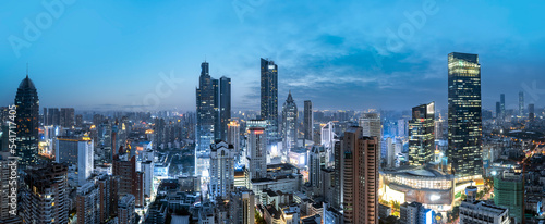 Photography Aerial photography Wuxi city buildings skyline night view