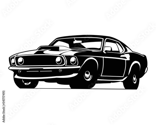 1970 muscle car vector isolated best white background for badge, emblem, icon available in eps 10