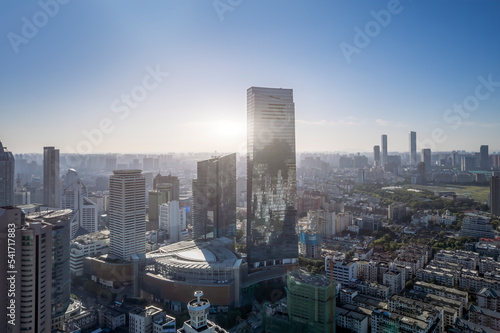 Aerial photography of modern architectural landscape of Wuxi city