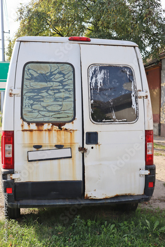 Rear side of an old van