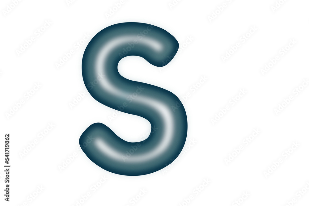 Naklejka premium letter s 3d colored balloon