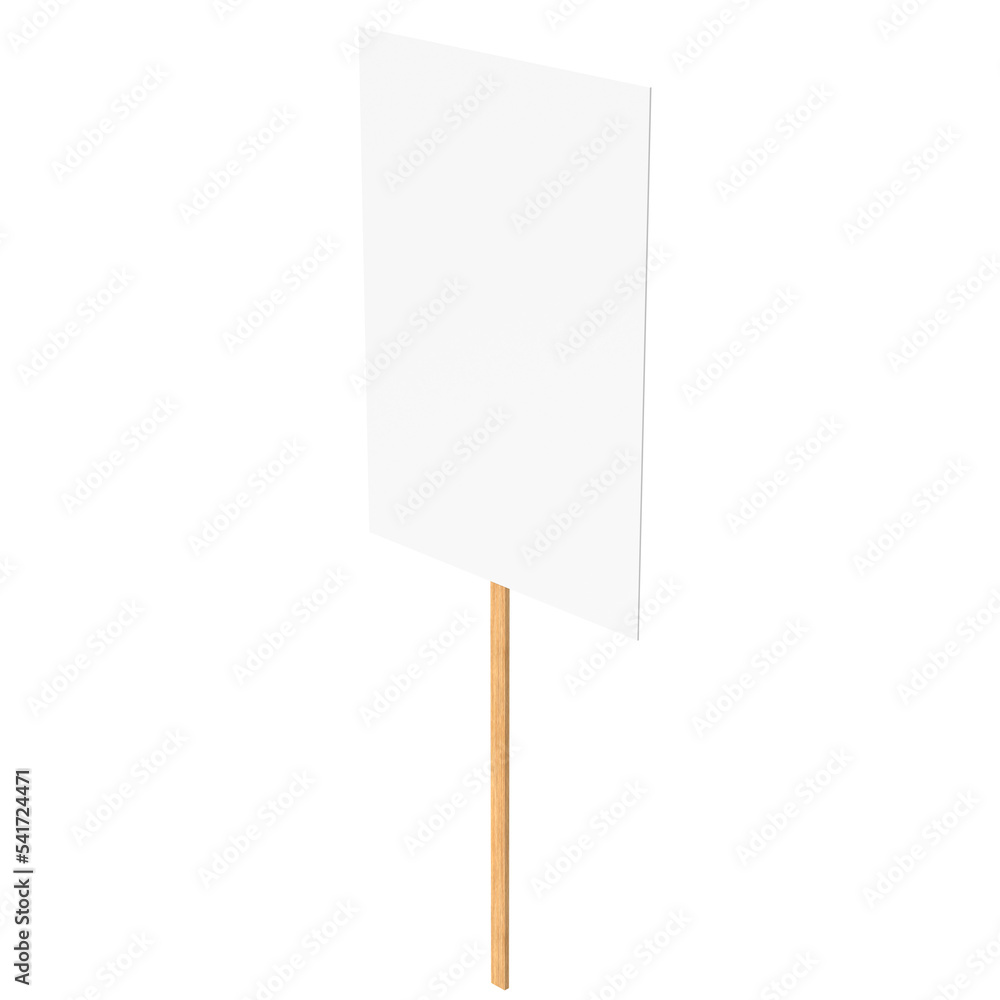 3d rendering illustration of an handheld protest sign 3d rendering illustration of an handheld protest sign