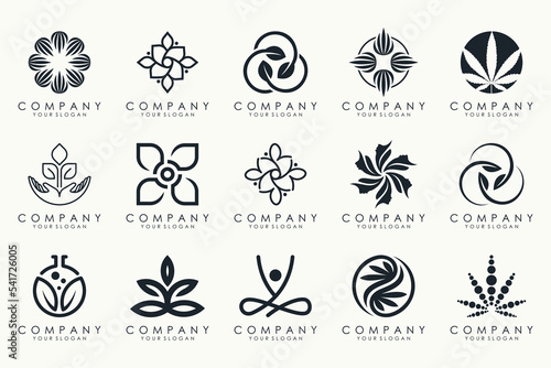 creative leaf logo design icon set.