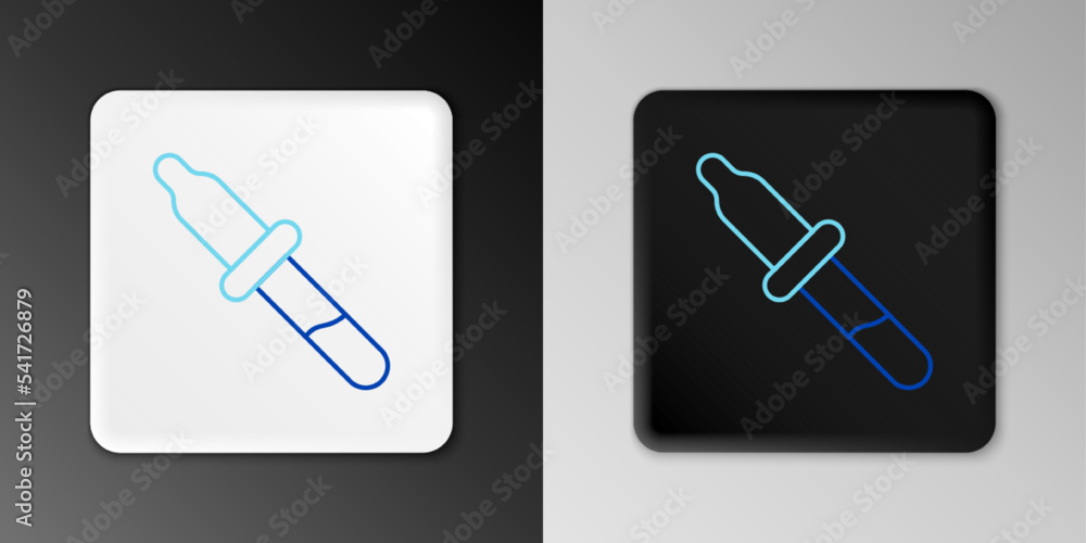 Line Pipette icon isolated on grey background. Element of medical, chemistry lab equipment. Medicine symbol. Colorful outline concept. Vector Line Pipette icon isolated on grey background. Element of medical, chemistry lab equipment. Medicine symbol. Colorful outline concept. Vector