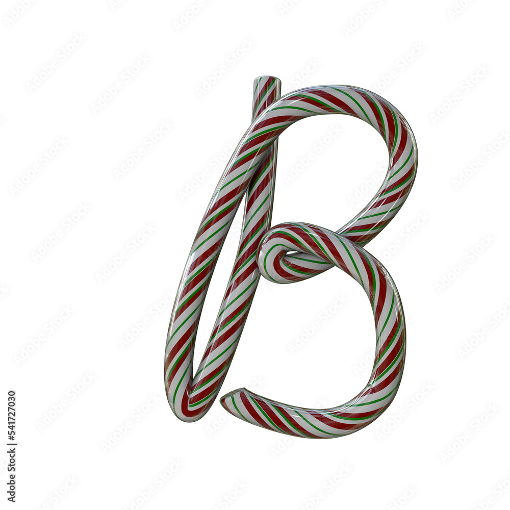 Glossy candy Christmas text typeface B
