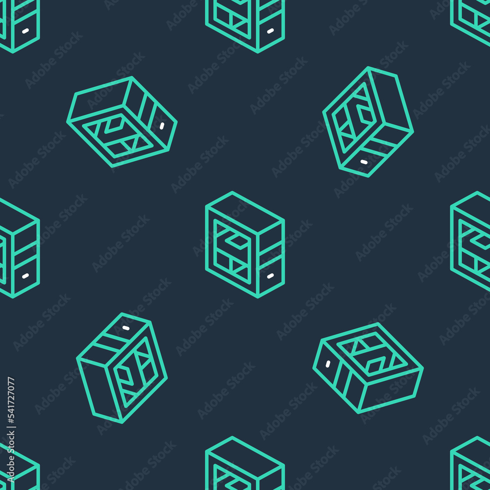Line Computer icon isolated seamless pattern on black background. PC component sign. Vector Line Computer icon isolated seamless pattern on black background. PC component sign. Vector