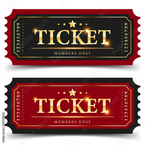Ticket black red background