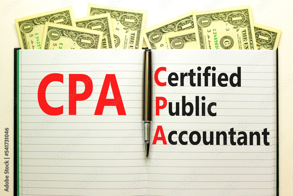 Fototapeta premium CPA certified public accountant symbol. Concept words CPA certified public accountant on white note on a beautiful white background. Business and CPA certified public accountant concept. Copy space.