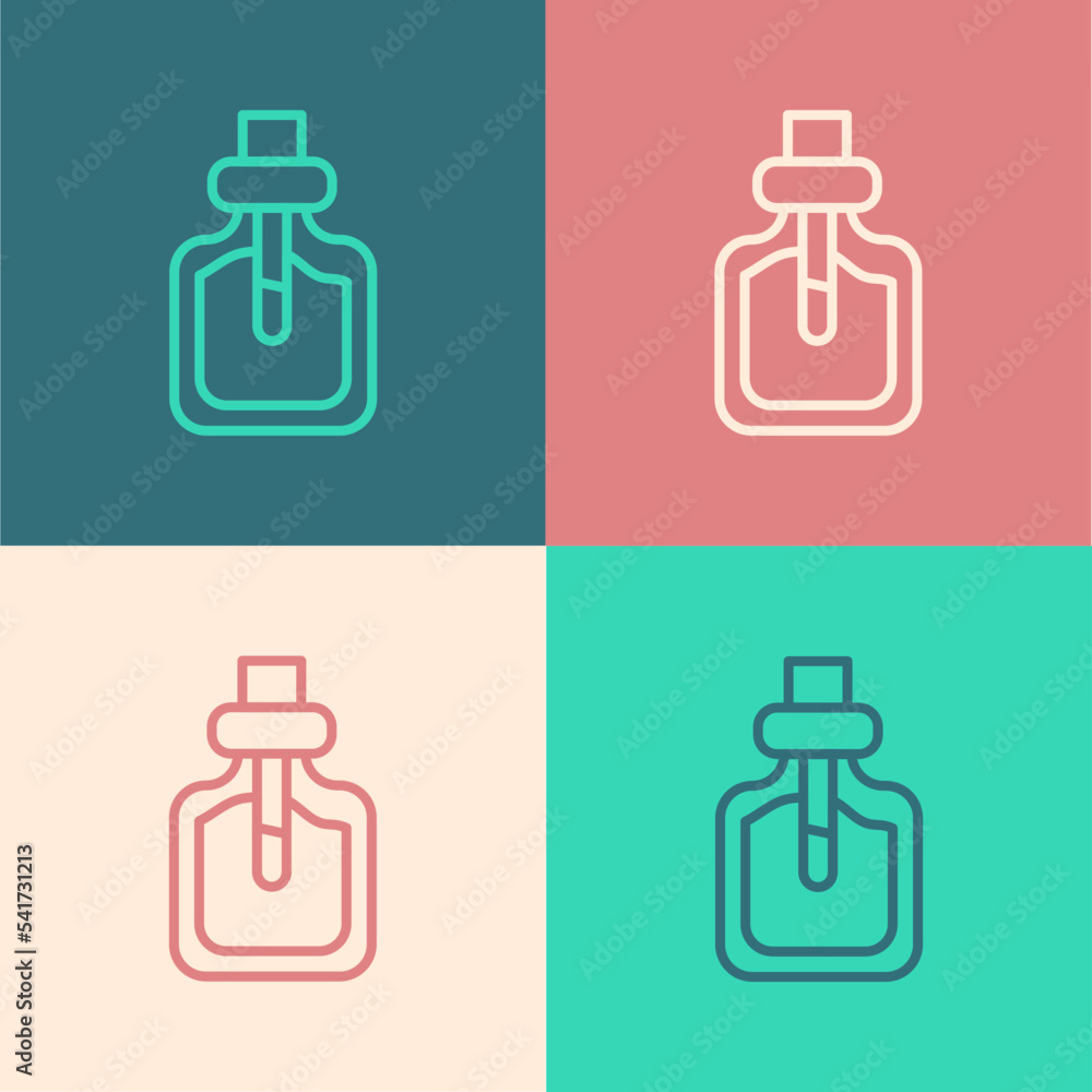 Pop art line Perfume icon isolated on color background. Vector Pop art line Perfume icon isolated on color background. Vector