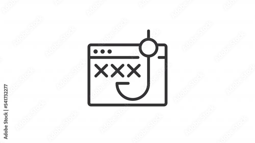 Animated phishing linear icon. Stealing personal information. Cyber crime. Social engineering. Seamless loop HD video with alpha channel on transparent background. Outline motion graphic animation Animated phishing linear icon. Stealing personal information. Cyber crime. Social engineering. Seamless loop HD video with alpha channel on transparent background. Outline motion graphic animation