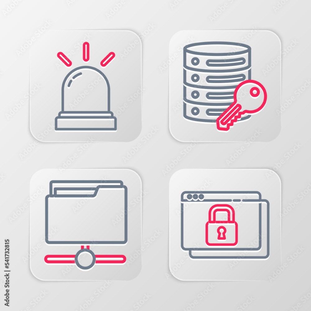 Set line Secure your site with HTTPS, SSL, FTP folder, Server security key and Motion sensor icon. Vector Set line Secure your site with HTTPS, SSL, FTP folder, Server security key and Motion sensor icon. Vector