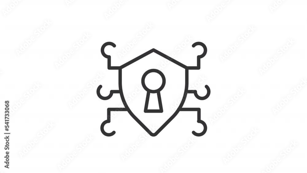 Animated cybersecurity linear icon. Protecting personal information from malicious threats. Seamless loop HD video with alpha channel on transparent background. Outline motion graphic animation Animated cybersecurity linear icon. Protecting personal information from malicious threats. Seamless loop HD video with alpha channel on transparent background. Outline motion graphic animation