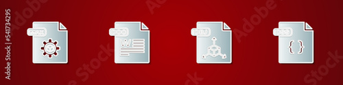 Set MAX file document, DOC, OBJ and CSS icon. Vector