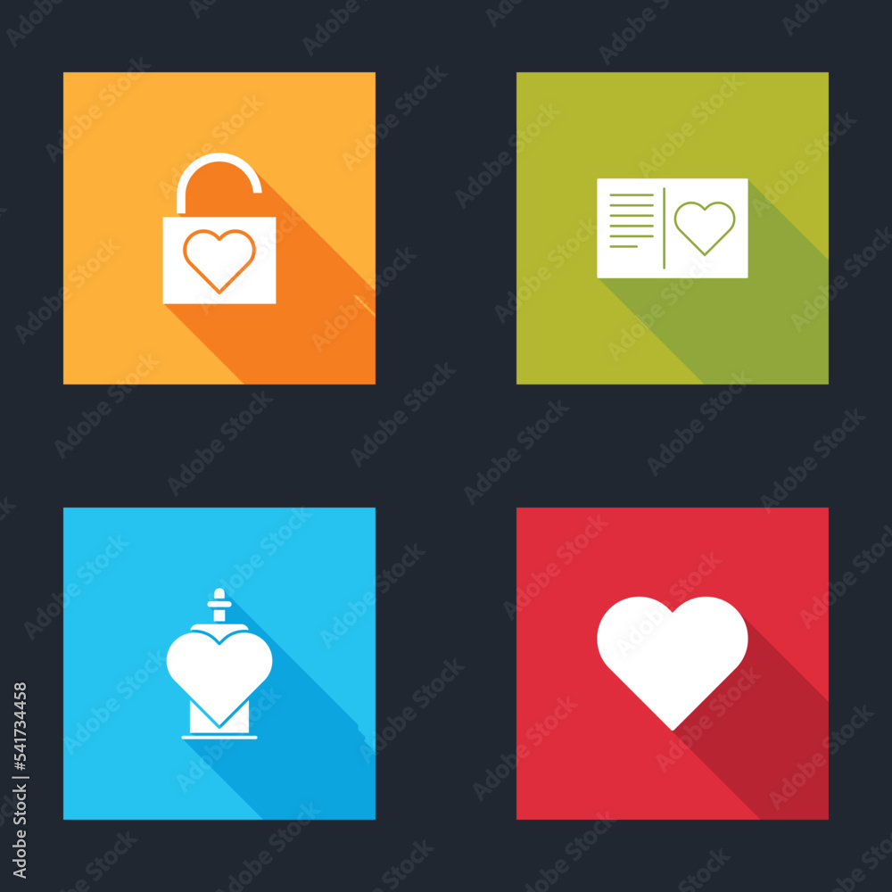 Set Lock and heart, Valentines day flyer with, Bottle love potion and Heart icon. Vector Set Lock and heart, Valentines day flyer with, Bottle love potion and Heart icon. Vector