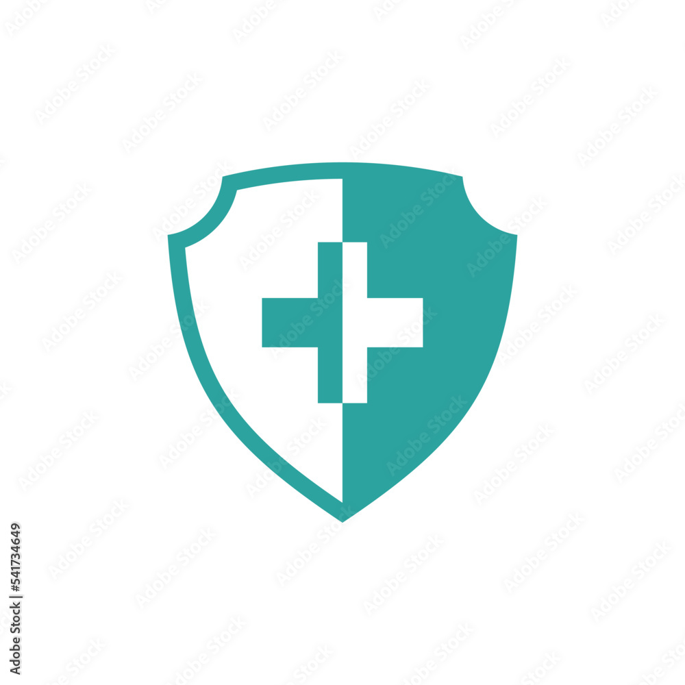 shield healthcare cross icon vector template shield healthcare cross icon vector template