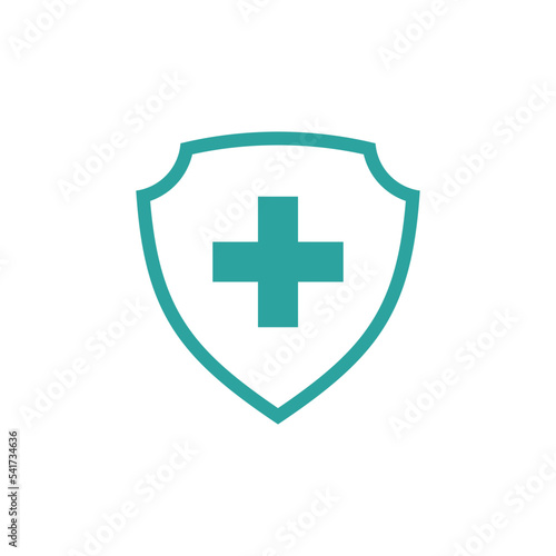 shield healthcare cross icon vector template