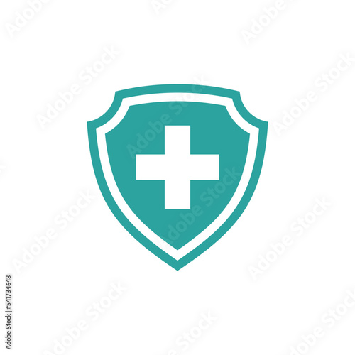 shield healthcare cross icon vector template