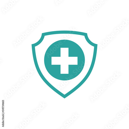 shield healthcare cross icon vector template